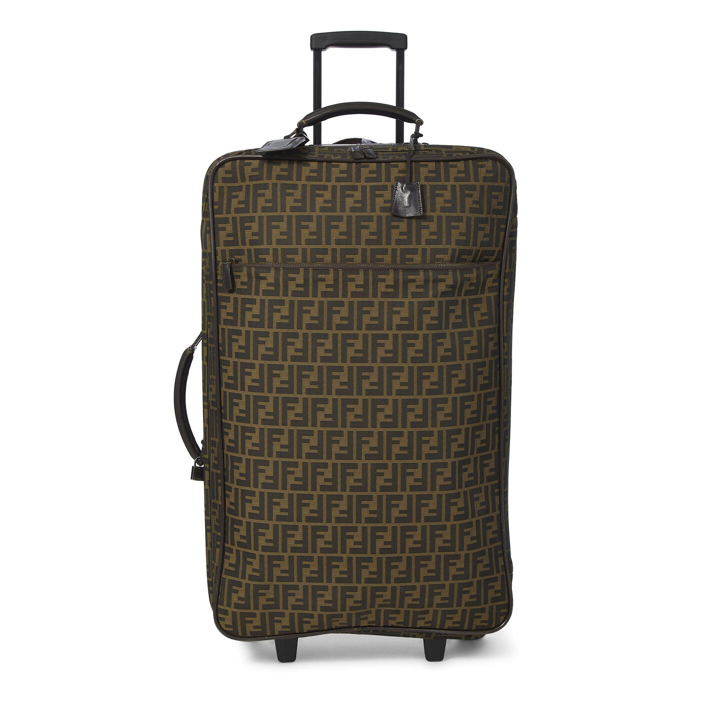 fendi brown zucca canvas suitcase